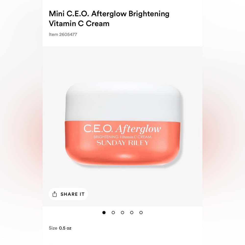Sunday Riley C.E.O. Afterglow Brightening Vitamin C Cream Mini